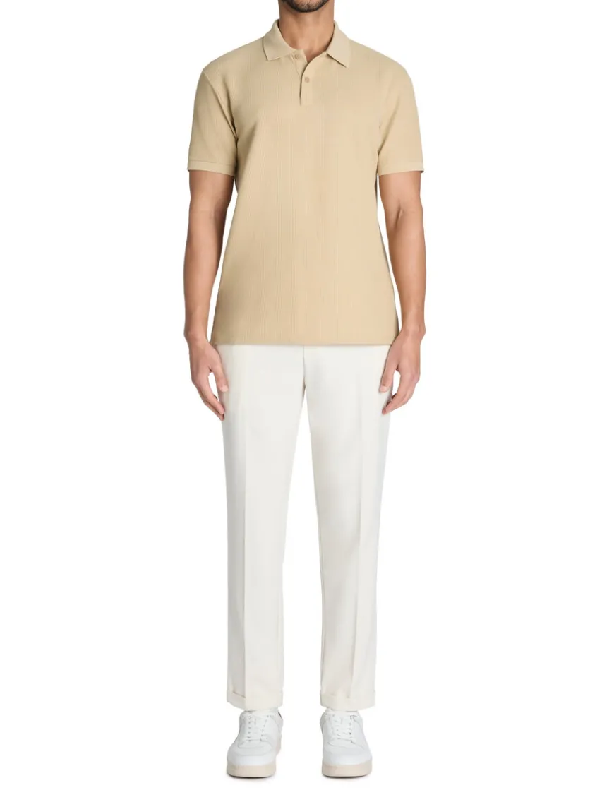 Celio Polo regular en coton stretch - beige^Homme Polos