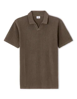 Celio Polo regular en maille côtelé - taupe^Homme Polos