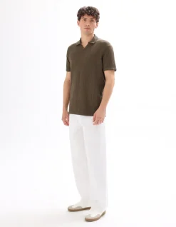 Celio Polo regular en maille côtelé - taupe^Homme Polos