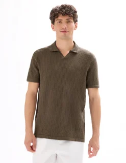 Celio Polo regular en maille côtelé - taupe^Homme Polos