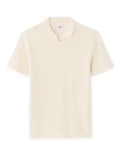 Celio Polo regular en maille côtelé - beige^Homme Polos