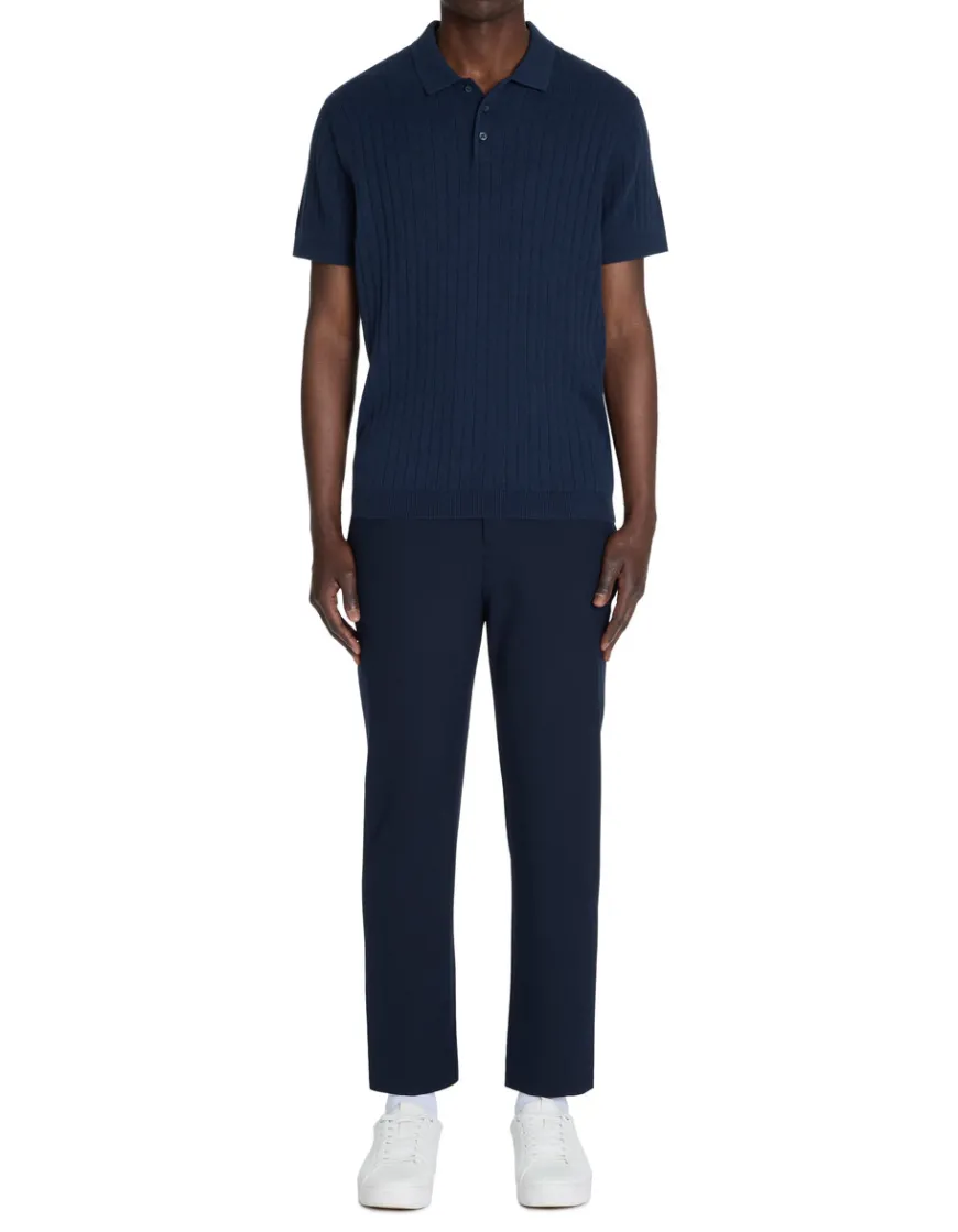 Celio Polo regular en maille texturée coton mélangé - marine^Homme Polos