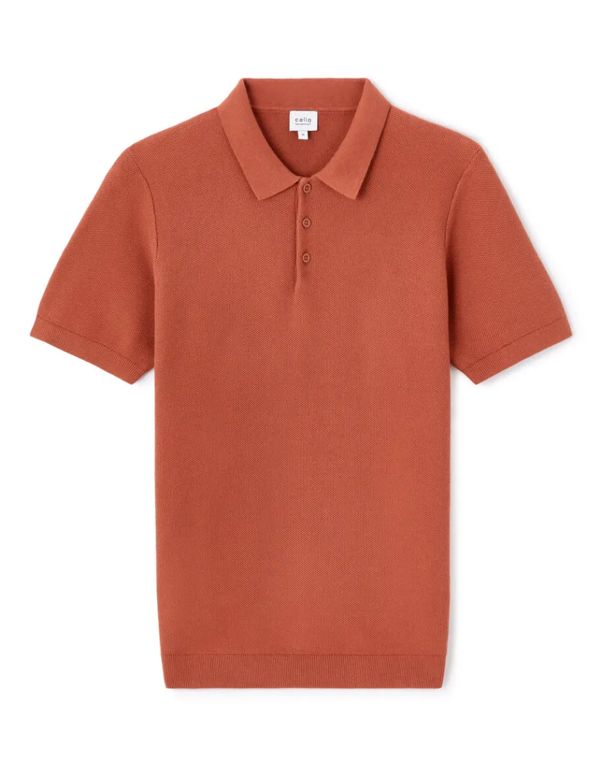 Celio Polo regular en maille texturée 100% coton -^Homme Polos