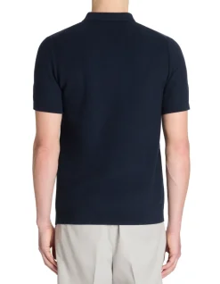 Celio Polo regular en maille texturée 100% coton - marine^Homme Polos