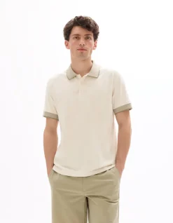 Celio Polo regular jersey en coton stretch - sand^Homme Polos