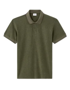 Celio Polo regular jersey en coton stretch - kaki^Homme Polos