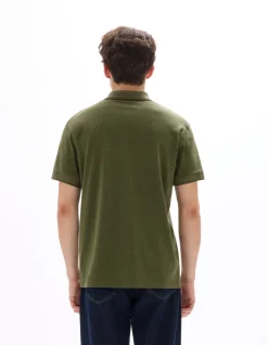 Celio Polo regular jersey en coton stretch - kaki^Homme Polos