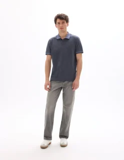 Celio Polo regular jersey en coton stretch - gris chiné^Homme Polos