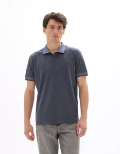 Celio Polo regular jersey en coton stretch - gris chiné^Homme Polos