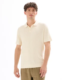 Celio Polo regular maille côtelé - beige^Homme Polos