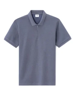 Celio Polo slim coton mélangé - bleu^Homme Polos