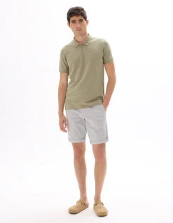 Celio Polo slim coton mélangé - kaki^Homme Polos