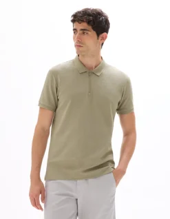 Celio Polo slim coton mélangé - kaki^Homme Polos