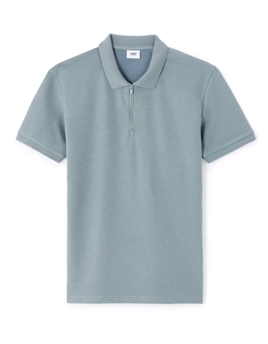 Celio Polo slim coton mélangé - vert^Homme Polos