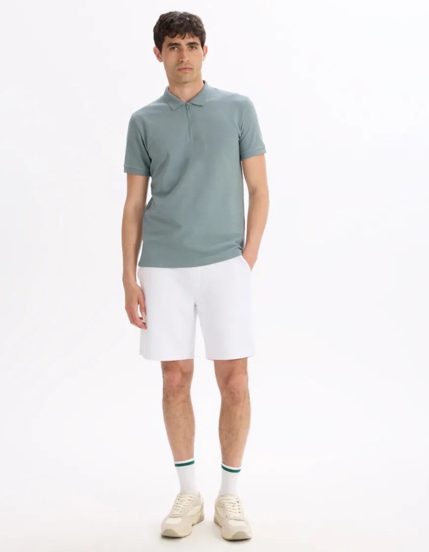 Celio Polo slim coton mélangé - vert^Homme Polos