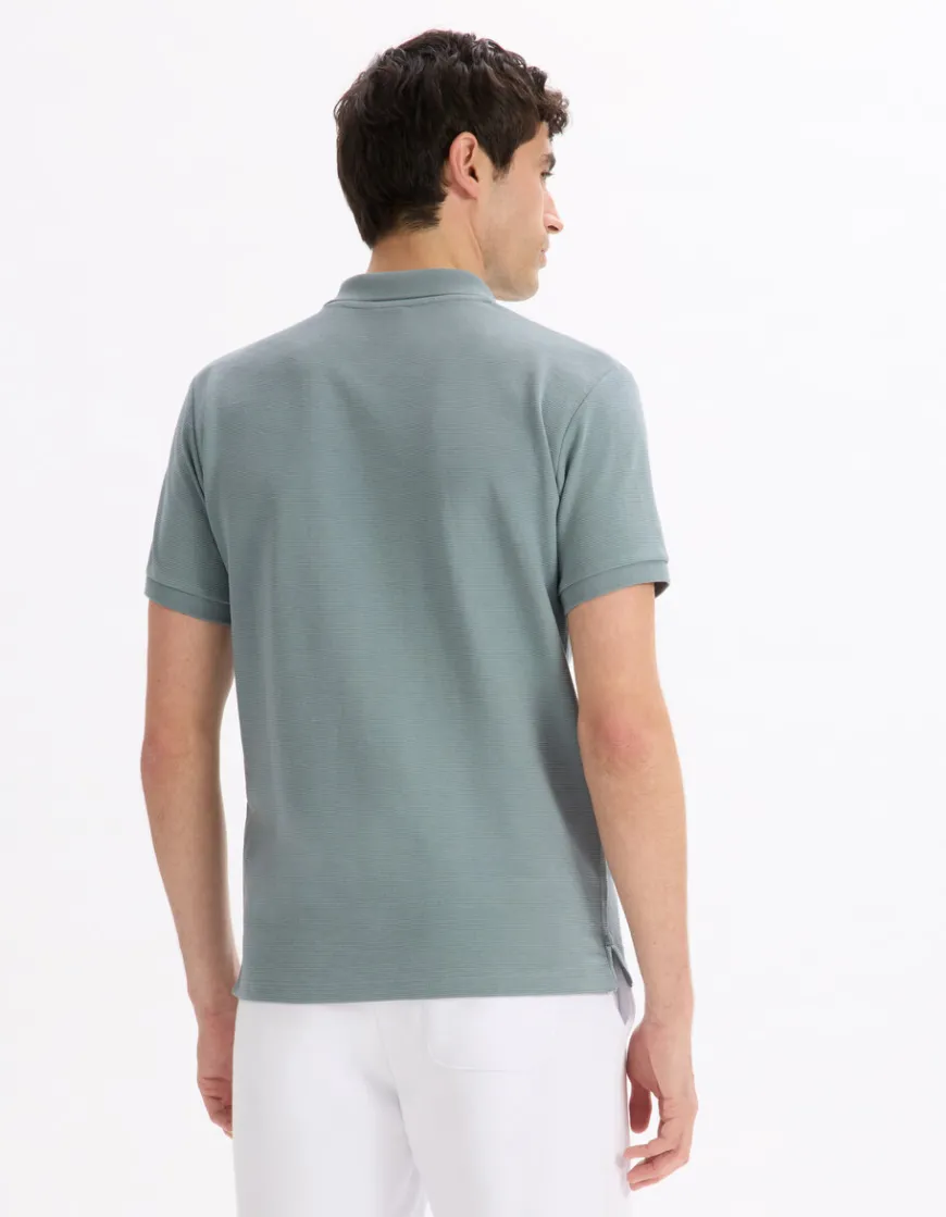 Celio Polo slim coton mélangé - vert^Homme Polos