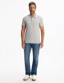 Celio Polo slim coton stretch - gris clair^Homme Polos