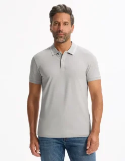 Celio Polo slim coton stretch - gris clair^Homme Polos
