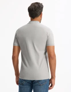 Celio Polo slim coton stretch - gris clair^Homme Polos