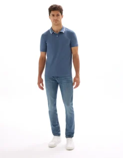 Celio Polo slim coton stretch - bleu foncé^Homme Polos