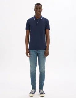 Celio Polo slim coton stretch - marine^Homme Polos