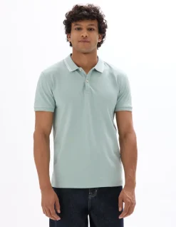 Celio Polo slim coton stretch - turquoise^Homme Polos