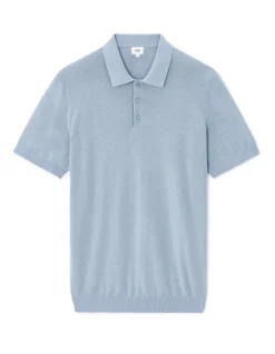 Celio Polo slim en maille coton mélangé - bleu clair^Homme Polos