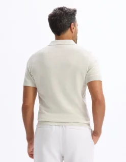 Celio Polo slim en maille coton mélangé - ecru^Homme Polos