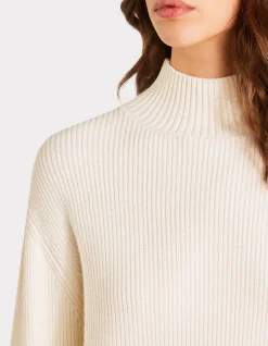 Celio Pull à col montant côtelé - écru^Femme Pulls