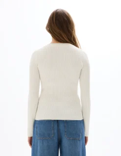 Celio Pull à col rond boutonné - écru^Femme Pulls