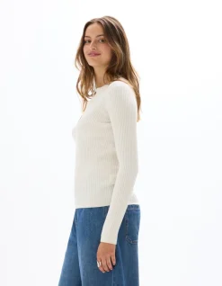 Celio Pull à col rond boutonné - écru^Femme Pulls