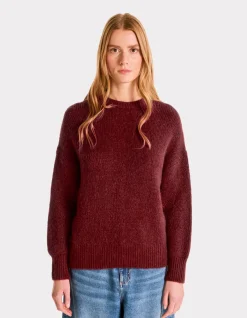 Celio Pull à col rond en maille soufflée - bordeaux^Femme Pulls|Les Ensembles