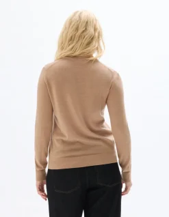 Celio Pull 100% laine mérinos à col rond - beige.^Femme Pulls