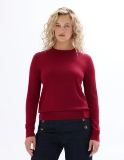 Celio Pull 100% laine mérinos à col rond - rouge^Femme Pulls
