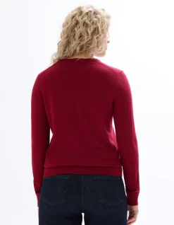 Celio Pull 100% laine mérinos à col rond - rouge^Femme Pulls