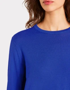 Celio Pull 100% laine mérinos à col rond - bleu^Femme Pulls