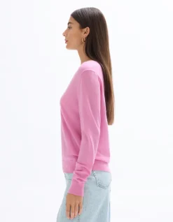 Celio Pull 100% laine mérinos à col V - rose^Femme Pulls