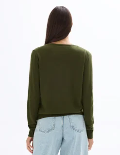 Celio Pull 100% laine mérinos à col V - vert^Femme Pulls