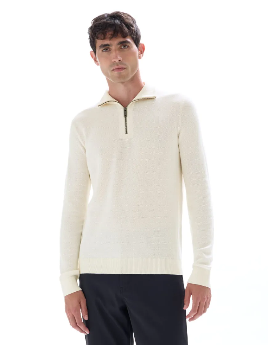 Celio Pull col camionneur 100% coton - écru^Homme Pulls