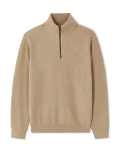 Celio Pull col camionneur slim 100% coton - beige^Homme Pulls