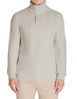 Celio Pull col montant regular coton mélangé - blanc^Homme Pulls