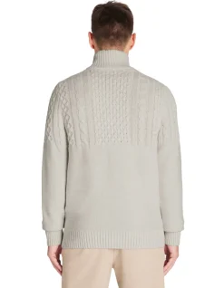 Celio Pull col montant regular coton mélangé - blanc^Homme Pulls