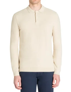 Celio Pull col polo 100% coton - beige^Homme Pulls