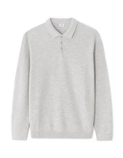 Celio Pull col polo slim 100% coton - gris chiné^Homme Pulls
