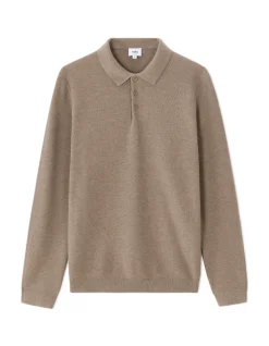 Celio Pull col polo slim 100% coton - beige foncé^Homme Pulls