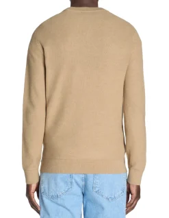 Celio Pull col rond 100% coton - beige^Homme Pulls