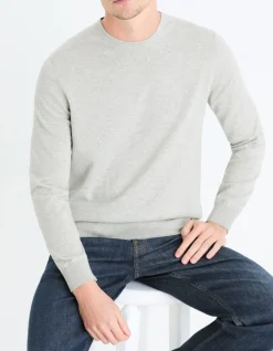 Celio Pull col rond 100% coton - gris chiné^Homme Pulls