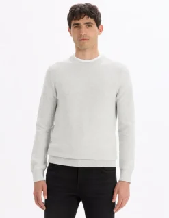 Celio Pull col rond 100% coton - gris chiné^Homme Pulls