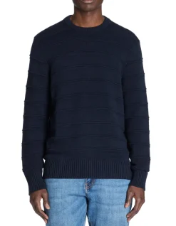 Celio Pull col rond 100% coton - marine^Homme Pulls