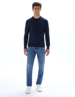 Celio Pull col rond 100% coton - marine^Homme Pulls
